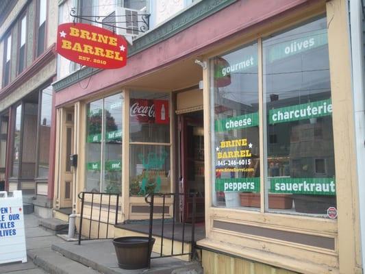 Brine Barrel store front. 237 Partition St, between Montomgery and Dock streets.