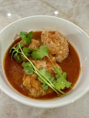 Xiu Mai boc trung cut (pork meatball stuffed with quail egg)