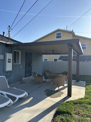 Backyard awning