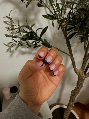 Gel mani with OPI 5 French tip.