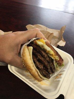 Giant Sequoia Burger with Swiss, mushrooms no onions or Mayo.