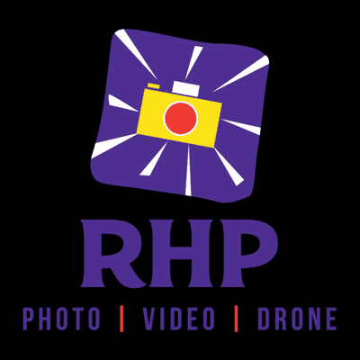 RHP offers professional photography, videography, and drone services. The logo features a yellow and red camera on a purple b...