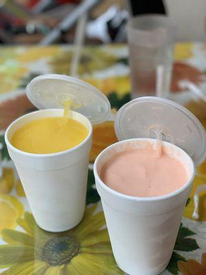 Mango juice and Mamey shake