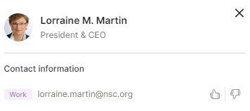 Contact this evil commie WITCH here! lorraine.martin@nsc.org