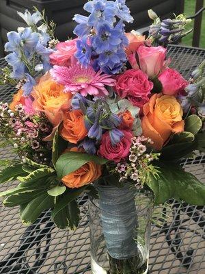 I cannot begin to thank you enough for the beautiful bouquet  for my sons prom date.  Colors were perfect and so many compliments received.