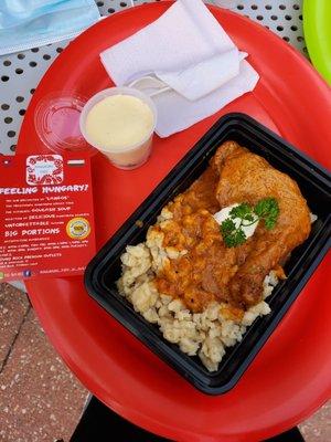 Chicken Paprikash and Bread Pudding