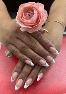 Acrylic fill with French Tips by Tiffany