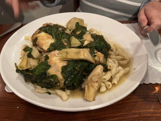 Chicken Francese with fusilli