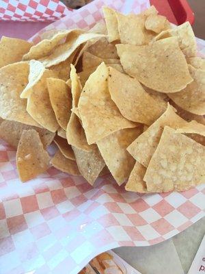 Thick tasteless tortilla chips you pay for.