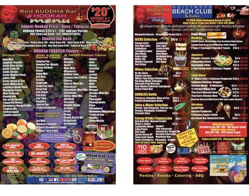 Red Buddha Bar & Hookah Lounge Menu