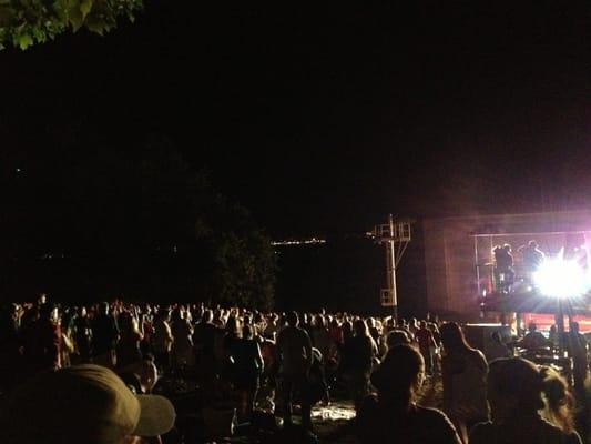 Lawn seats at night.