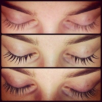 A Sugarpuss Lash Tint: Before, During & After.