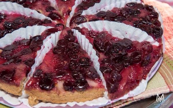 Cranberry pear upside down cake, a staple at every farmers' market appearance.