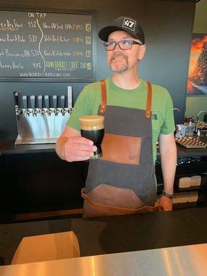 Meet Brewer Kev and his nitro stout for me!  Never met such a humble brewer. Truly an artist.