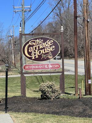 Sign outside the Carriage House