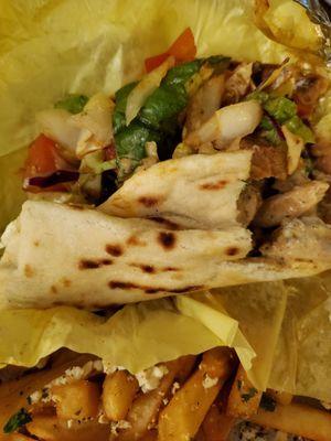 Chicken shawarma. A bit messy