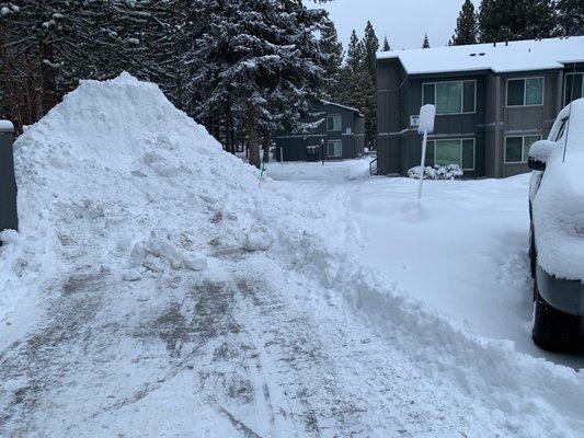 From the first snowfall of the season our snow pile was poorly placed and only gets worse.