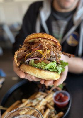 The whiskey bbq burger