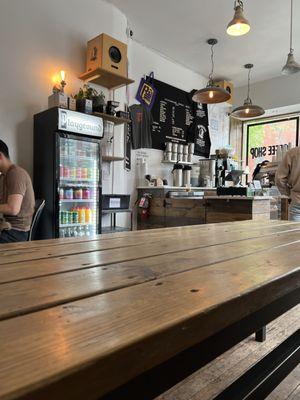 Front counter, part of seating area