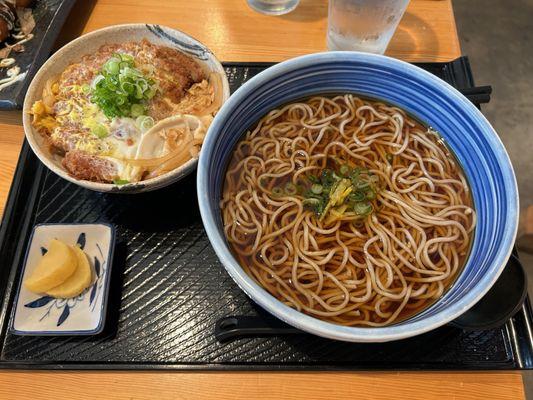 Katsu don with hot soba set