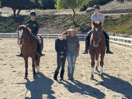 Hunter Jumper trainer Sheri Moser and students.