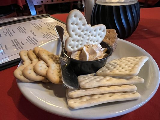 Crackers and cheese spread