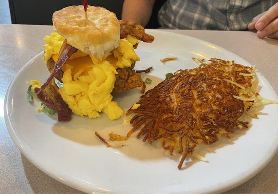 Biscuit Sandwich with Hash Browns