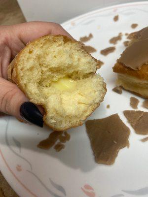 Filling doesn't even go half way into donut