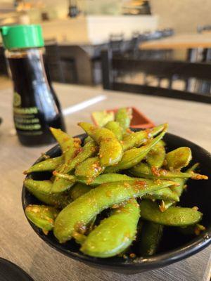 Spicy Garlic Edamame