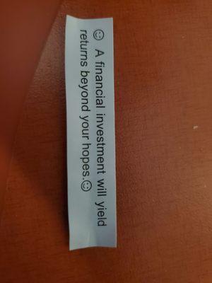 Best fortune ever.