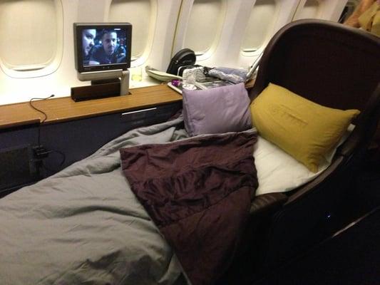 My First Class seat that I booked with Cheapbizclass for my trip from Bangkok to Tokyo