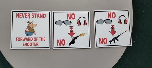 8x8 small gun range aluminium signs.