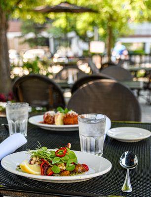 Grilled Octopus and Italian Meatballs