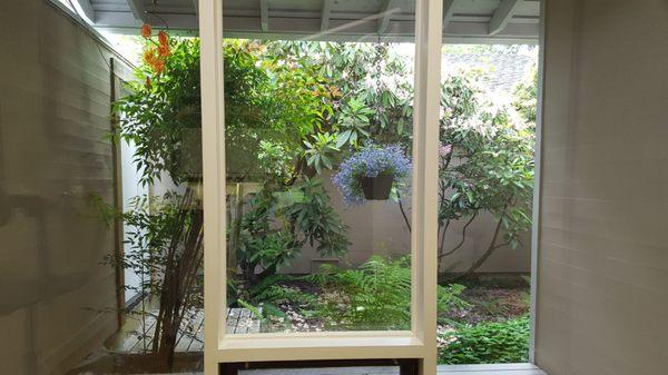 The individual exam rooms look out onto a very nice little courtyard, lots of natural light, very pretty.