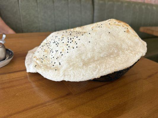 Lavash or "balloon bread" they bring to the table! Maybe I have the name wrong but it's steamy, crispy and delightful!