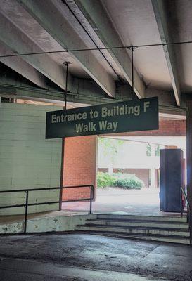 Make sure you follow the signs in the parking garage to building F