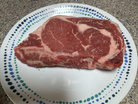 Ribeye came in at 1.18 pounds and about $23