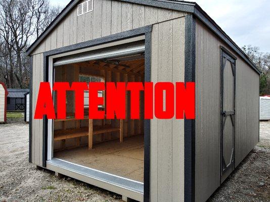 ALL PORTABLE SHEDS ON OUR LOT HAVE BEEN REDUCED!! GUARANTEED TO HAVE SOMETHING ON OUR LOT TO FIT YOUR NEEDS!!