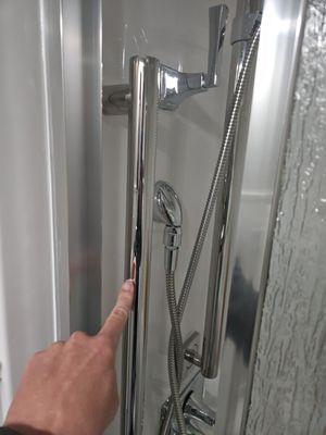 This is the grab bar on wrong side of shower.