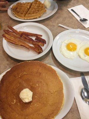 The pancakes are enormous! Great service and friendly staff!