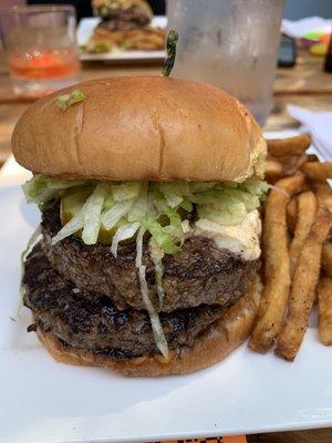 GG Burger with goat cheese (and extra burger patty)  Instagram: @hungryguysummer