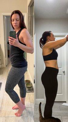 Before KARMA - AFTER 12 weeks of KARMA a workouts