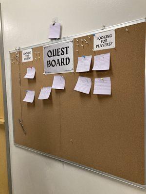 Quest Board - I love it that it is called Quest Board.