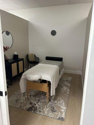 Soothing massage room.