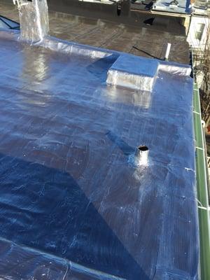 Aluminum reflective coating keeping your roof cool !