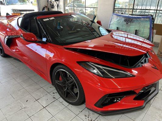 CHEVY CORVETTE OEM WINDSHIELD REPLACEMENT