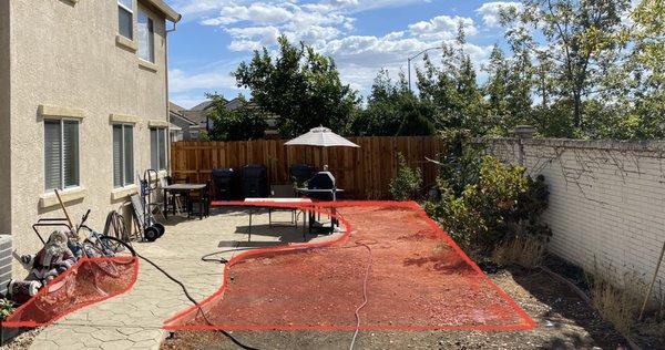 Before - existing concrete patio