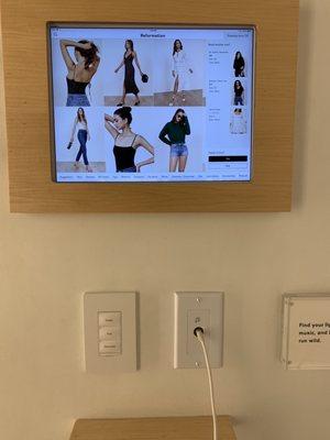 iPad in the fitting room. You can pick items and they will bring it to you