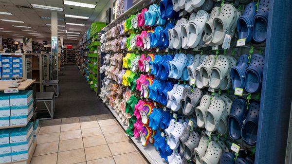 Shot of Popular Brand Section (I.e. Croc Shoe Wall)