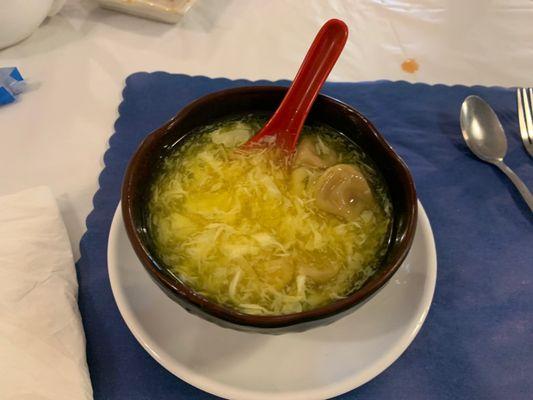 Wonton egg drop soup